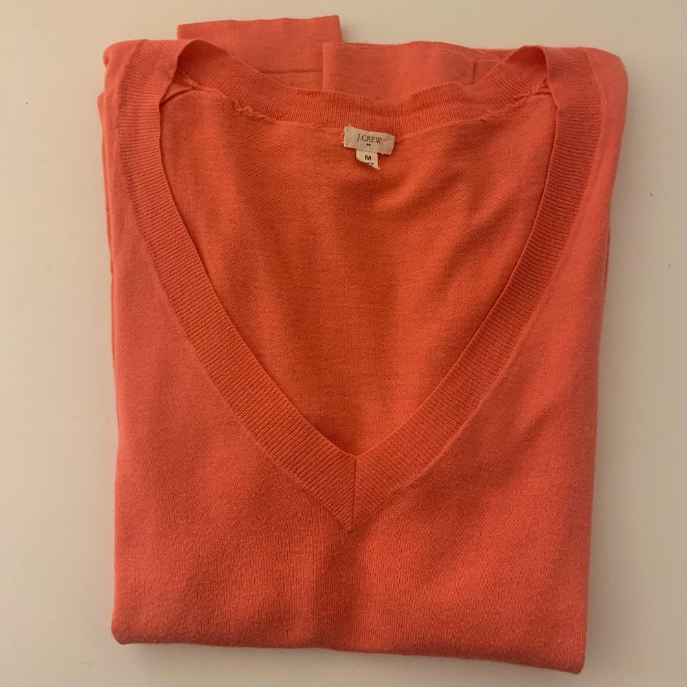 J. Crew V-neck Coral Sweater